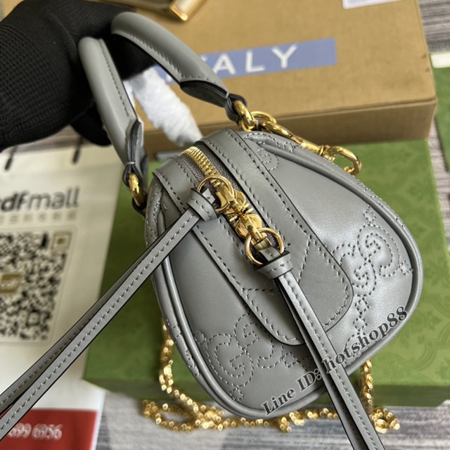 Gucci官網2022新款壓花G全皮女包 古馳G Gmatelassé皮革鏈條肩背包702251 gqy4634